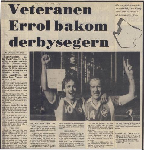 1981 IF Nornanbilder Errol bakom derbysegern